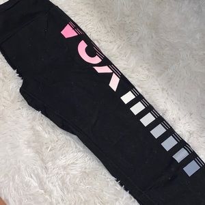 Victoria’s Secret Black Leggings with Pink Ombré